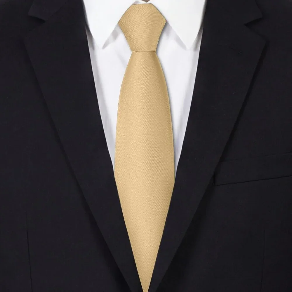Men's Champagne Solid Pure Color Formal 3.15